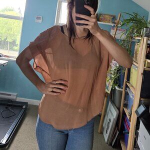 Very cute sheer light burnt orange Wallis blouse. Size L or oversize look